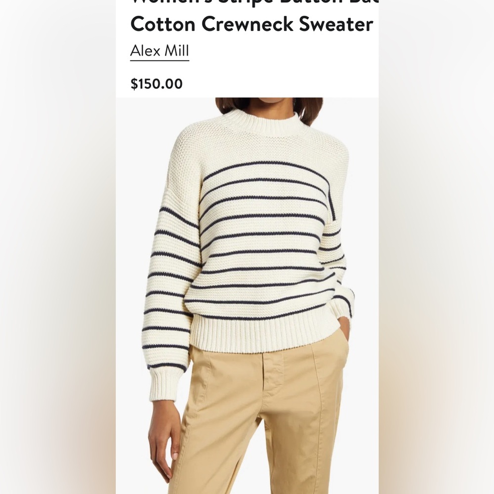 Alex Mill Button Back Crewneck Sweater